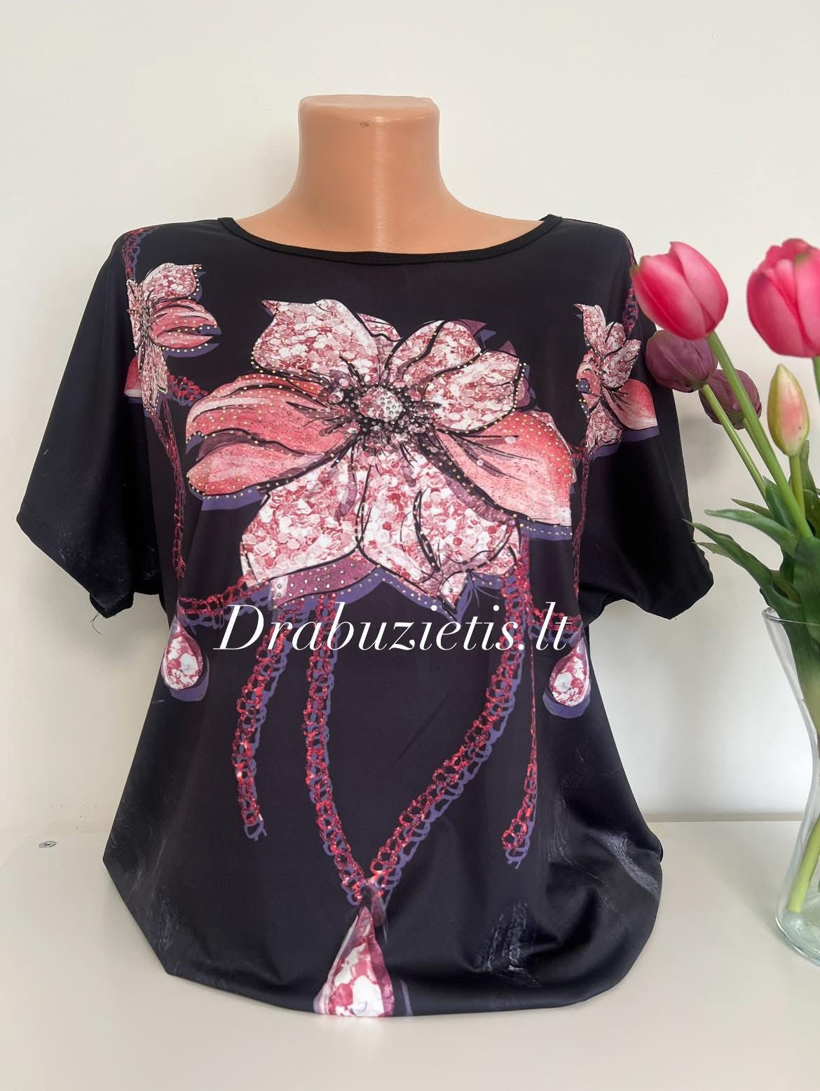 Palaidinė su gėlėmis M/L,XL/2XL