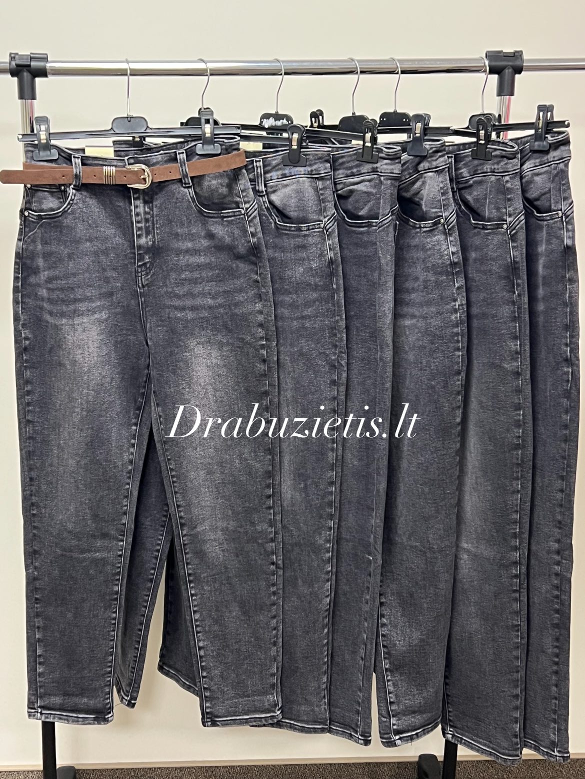 Džinsai su dirželiu L,XL,2XL,3XL,4XL