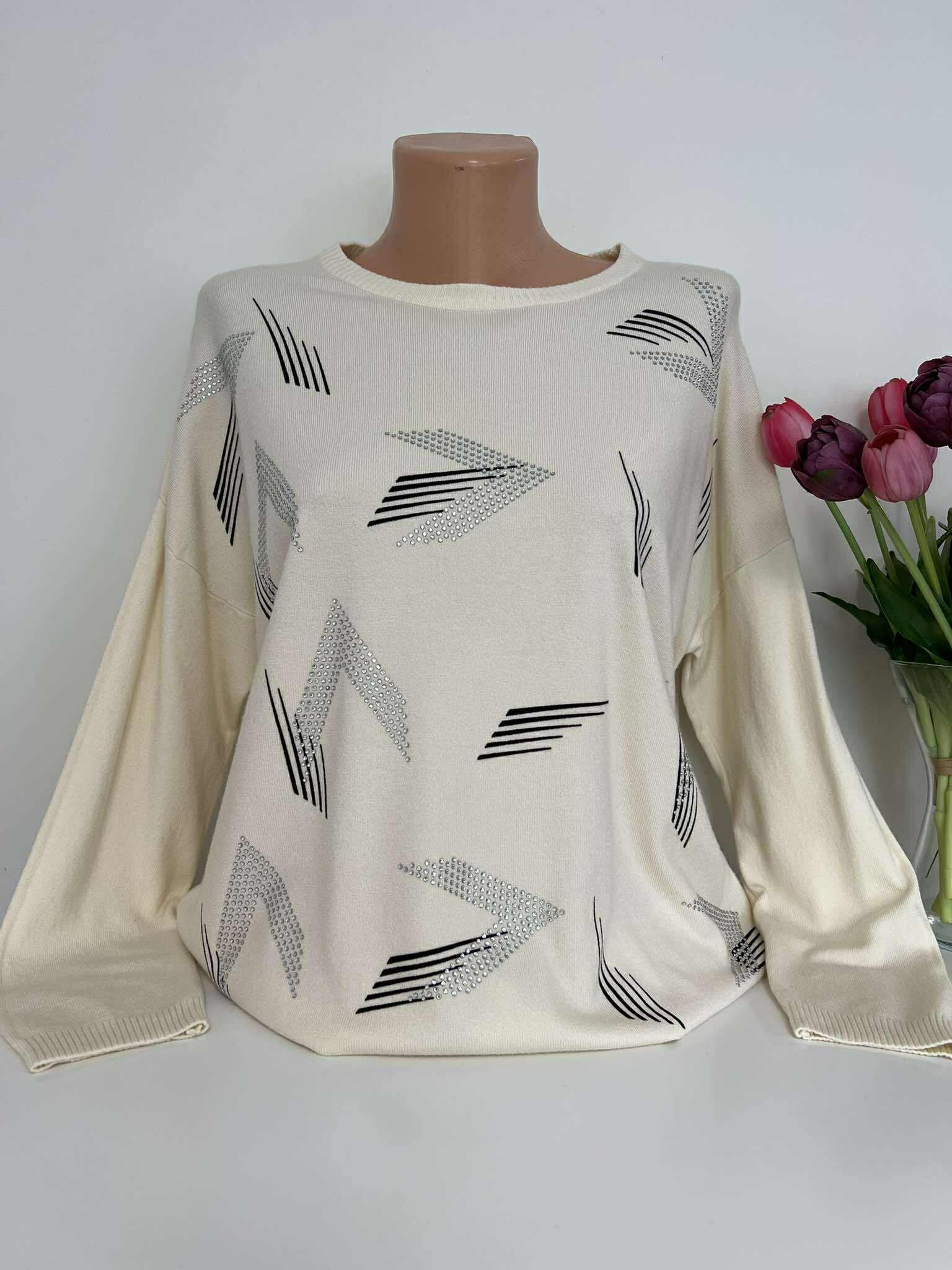 Baltas megztinis L/XL