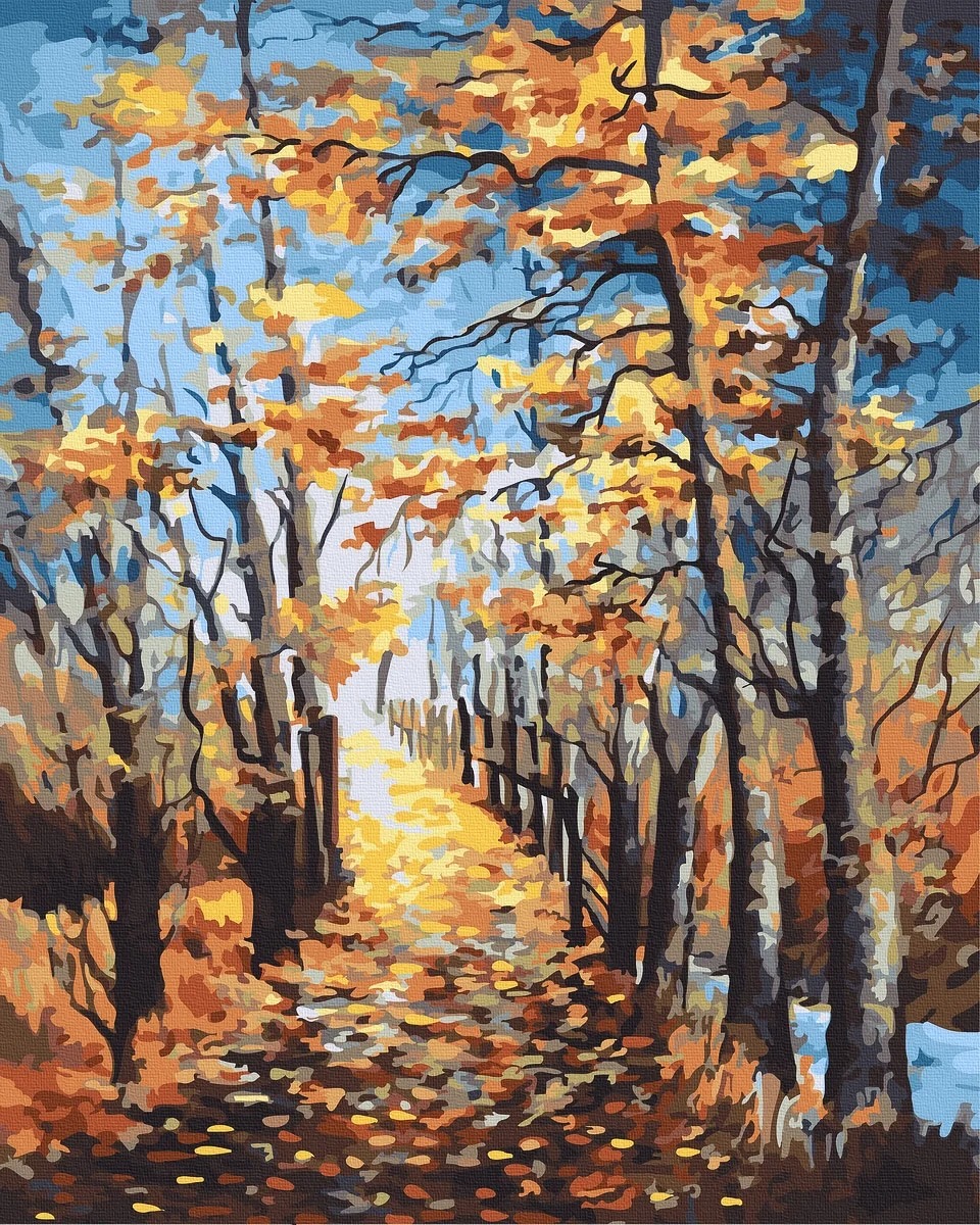 Tapyba pagal skaičius - Rudens medžiai 40x50 cm