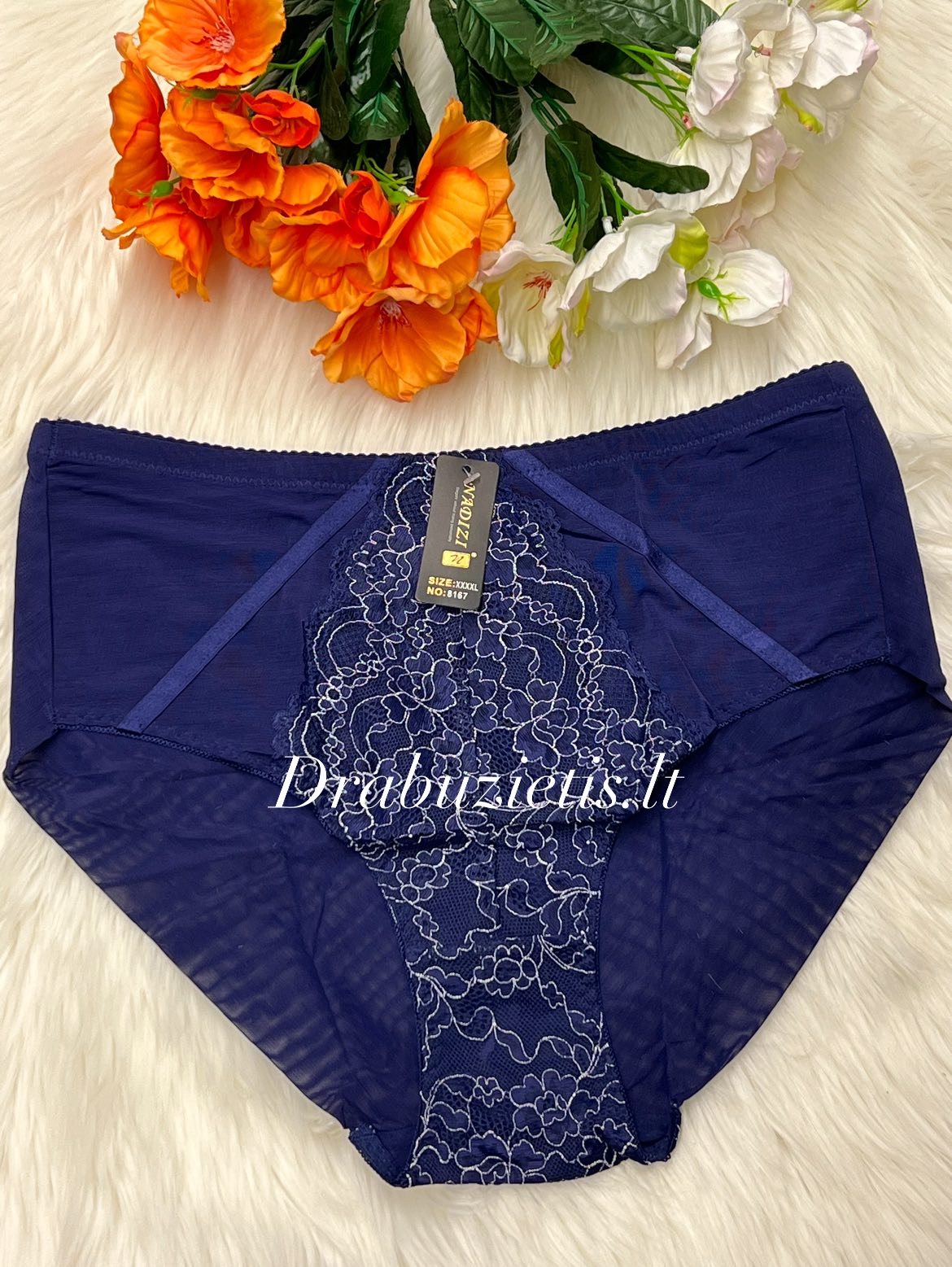 Tamsiai mėlynos kelnaitės 4XL