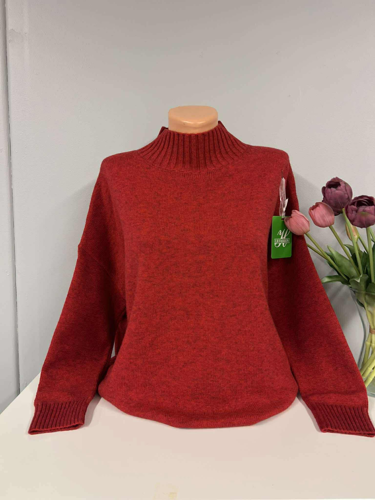 Raudonas megztinis S/M krūtinei iki 134cm