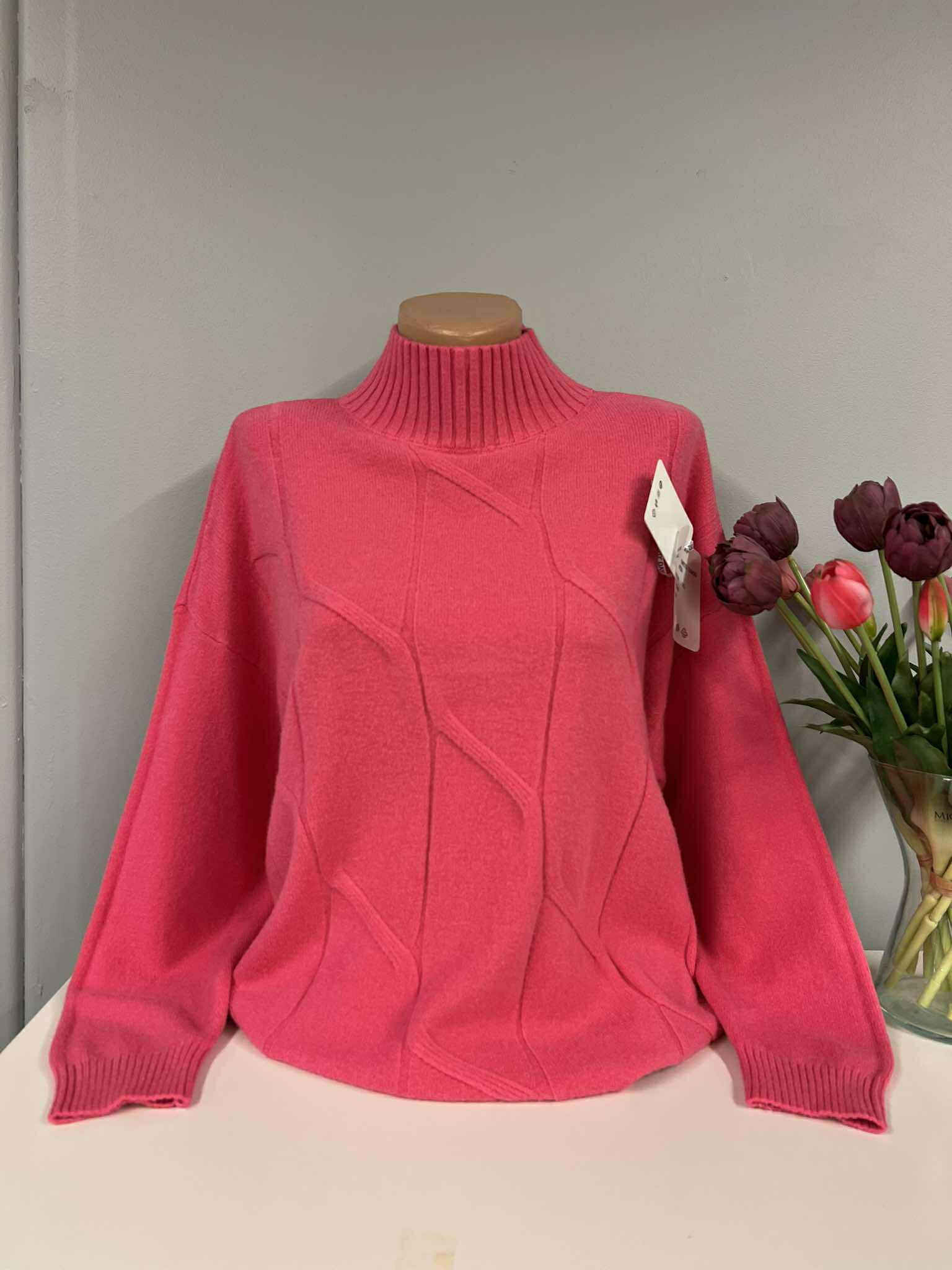 Rožinis megztinis L/XL krūtinei iki 140cm