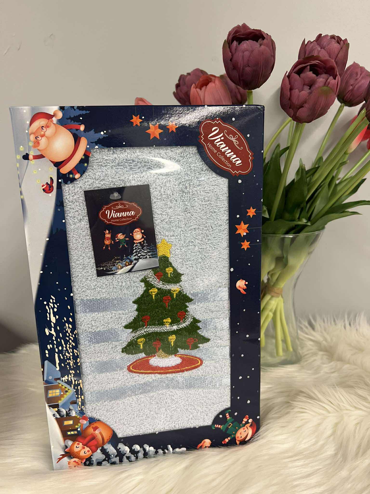 Žydras Kalėdinis rankšluostis 50x90cm