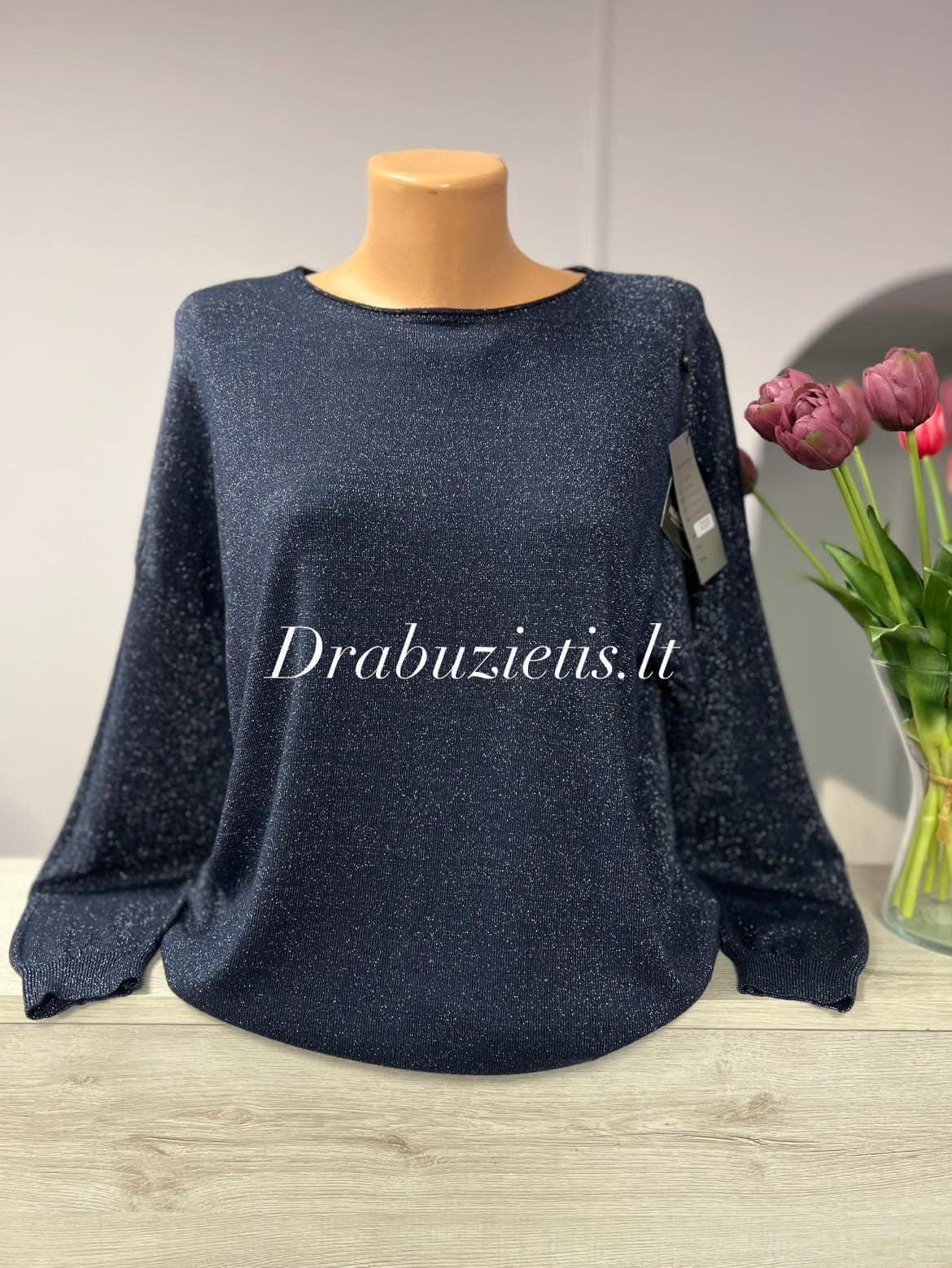 Tamsus blizgus megztinis krūtinei iki 120cm