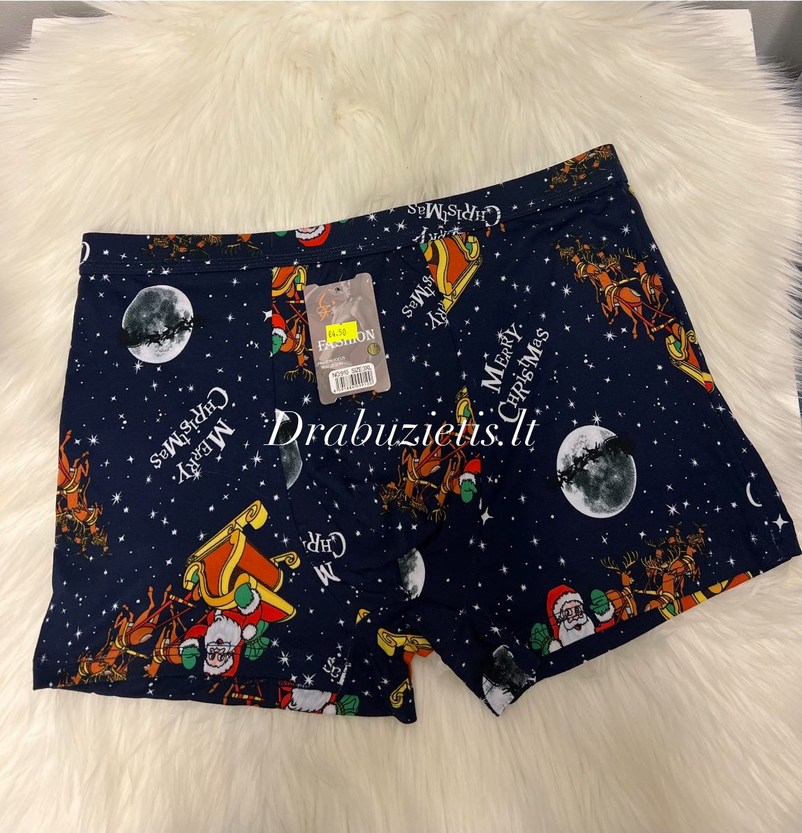 Tamsiai mėlyni Kalėdiniai apatiniai 3XL,4XL