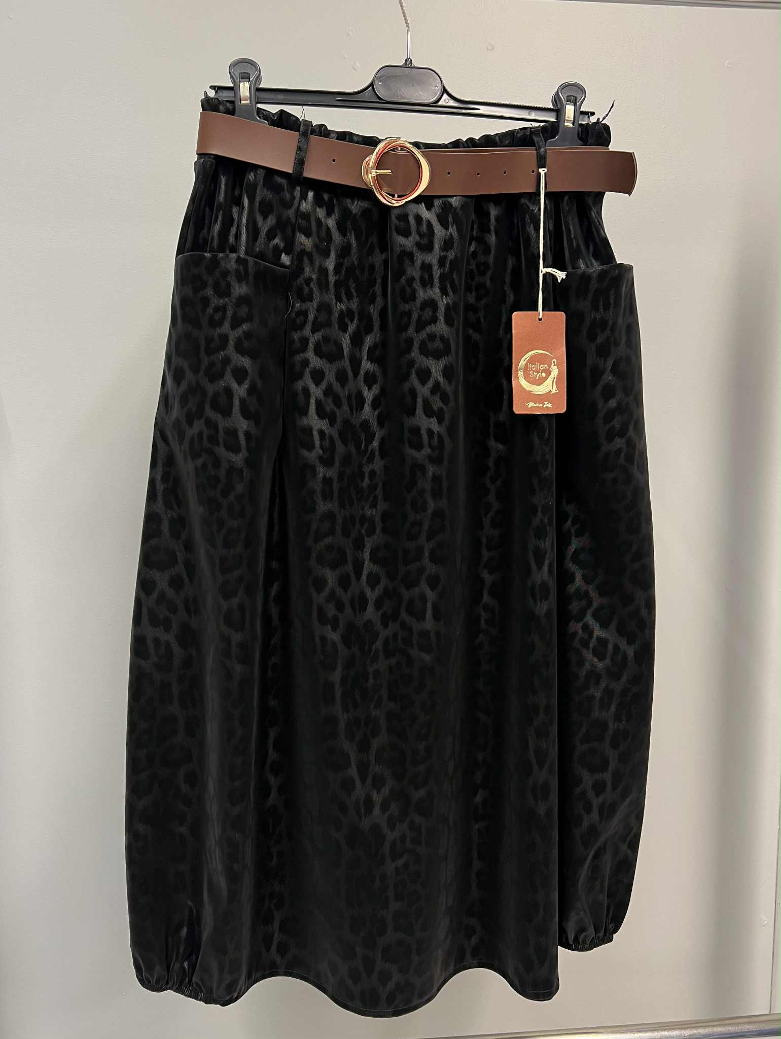 Leopardo rašto juodas sijonas liemeniui 84/110cm