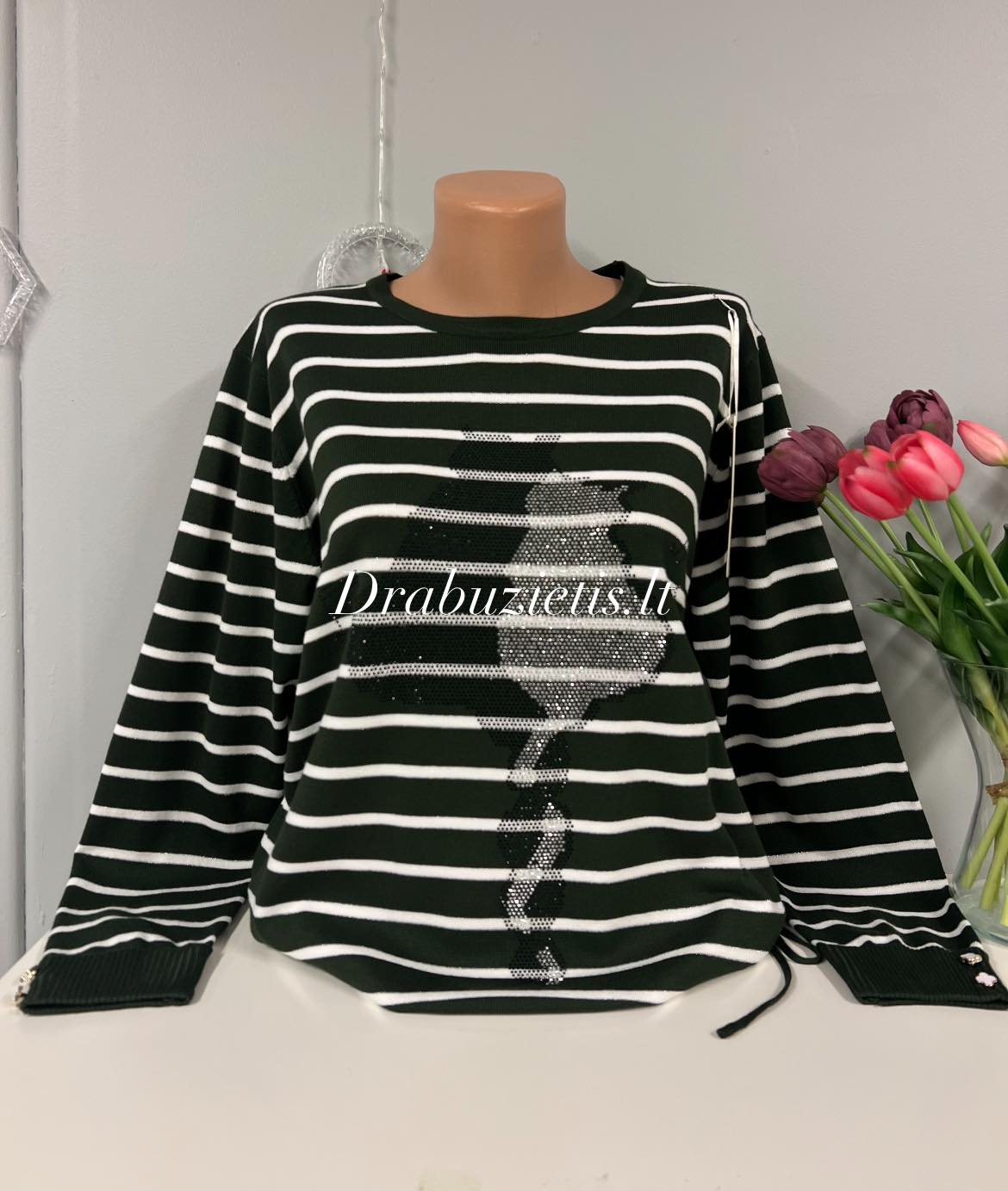 Dryžuotas megztinis ,,Katinai,, M/L krūtinei iki 112cm