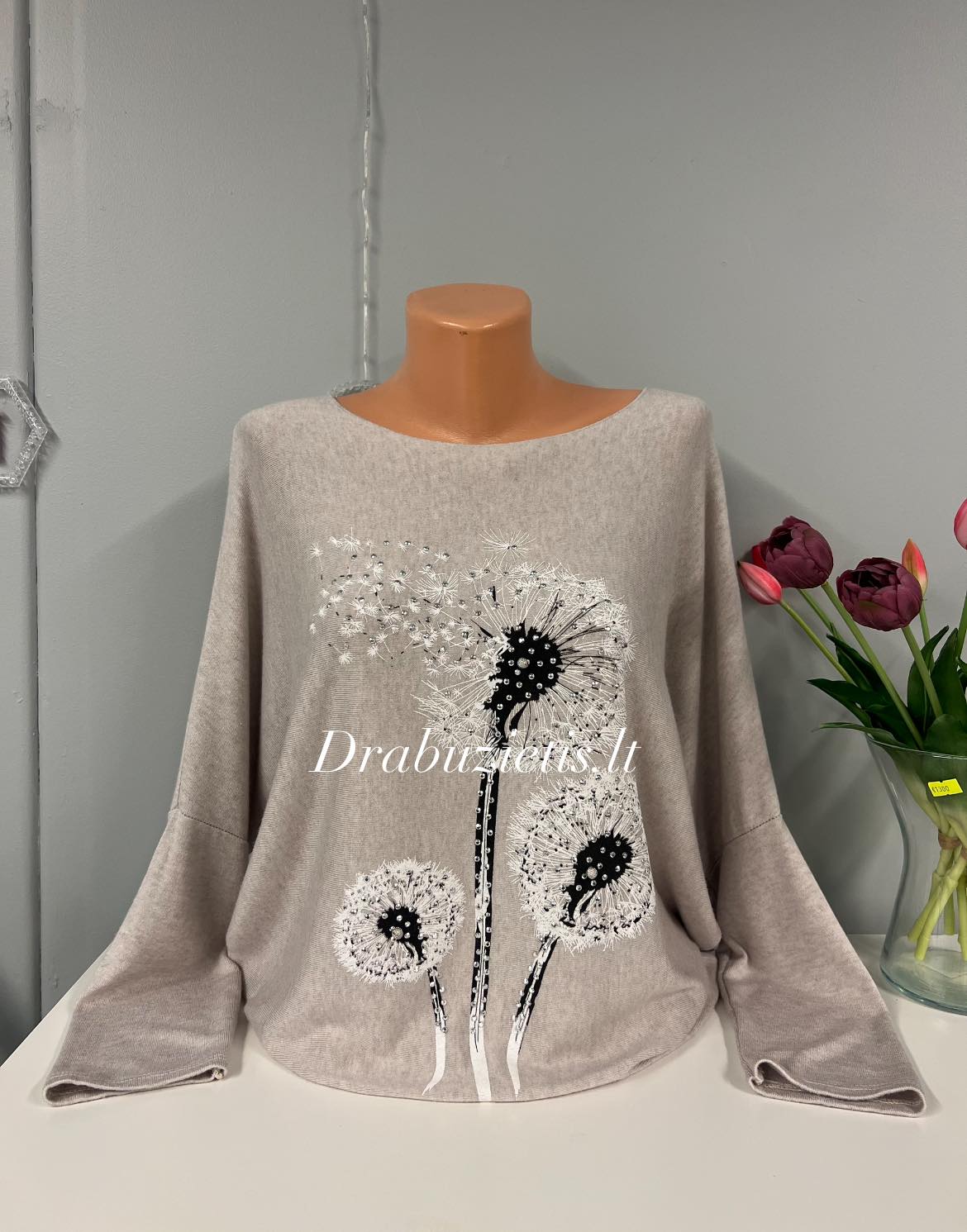 Megztinis su pienės pūku krūtinei iki 130cm