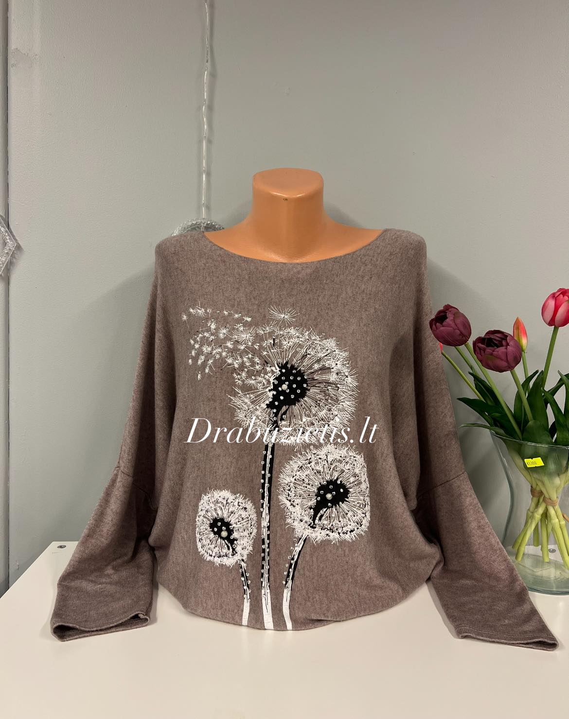 Megztinis su pienės pūku krūtinei iki 130cm