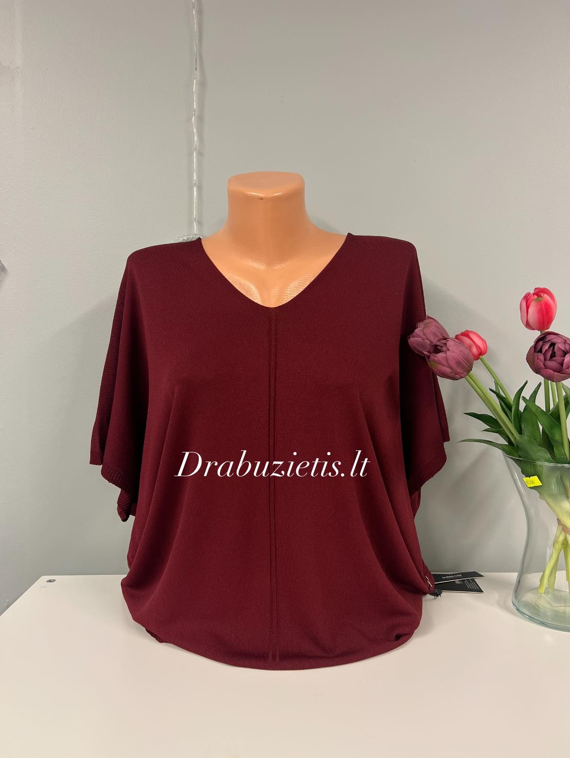 Vyšninės spalvos palaidinė krūtinei iki 125cm