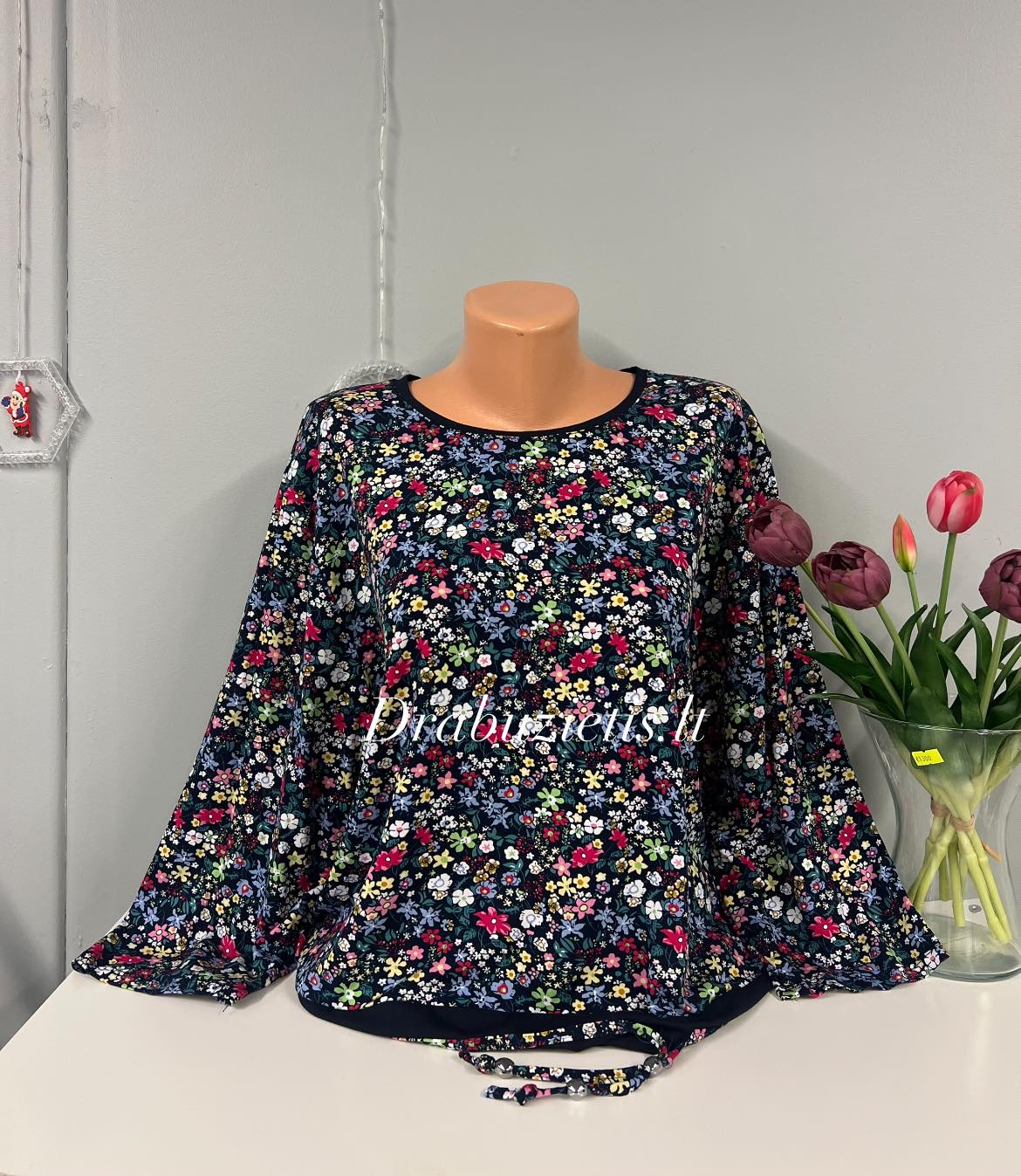 Gėlėta palaidinė 54, 56 d.