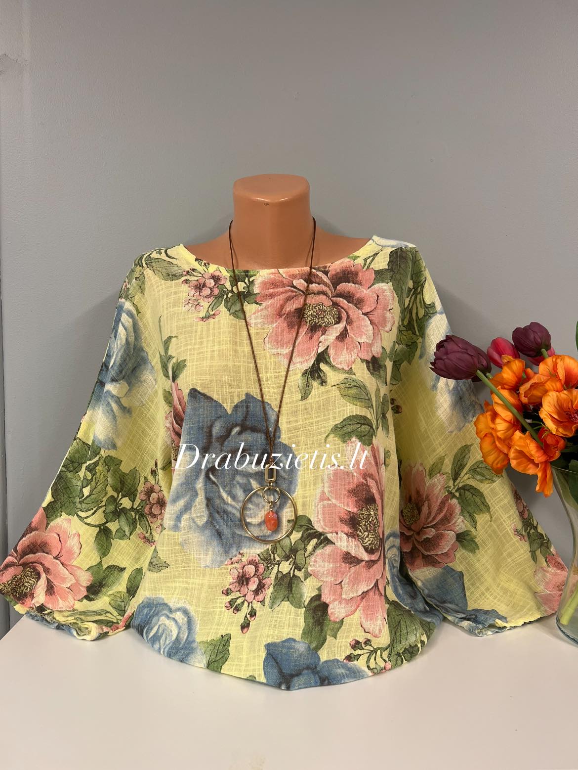 Gėlėta palaidinė krūtinei iki 145cm