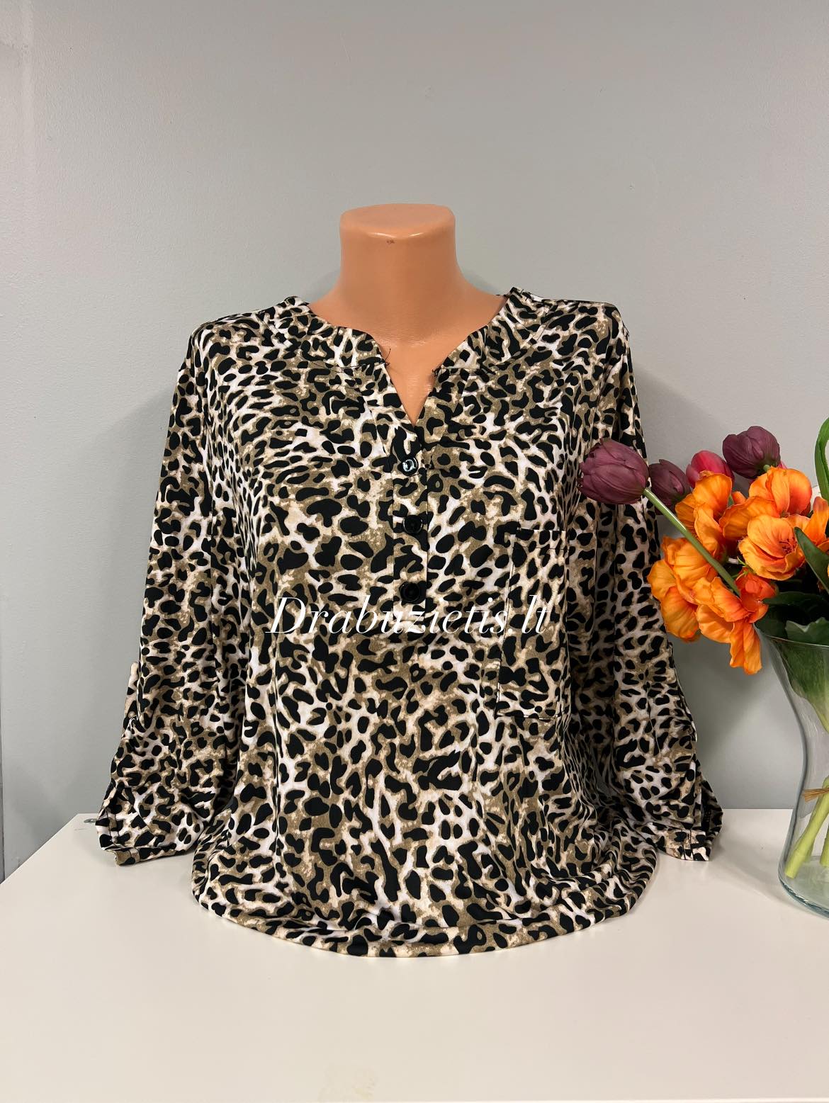 Leopardo rašto palaidinė 2XL,3XL